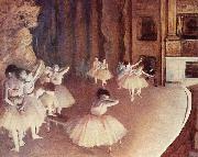Edgar Degas Generalprobe des Balletts auf der Buhne oil painting reproduction